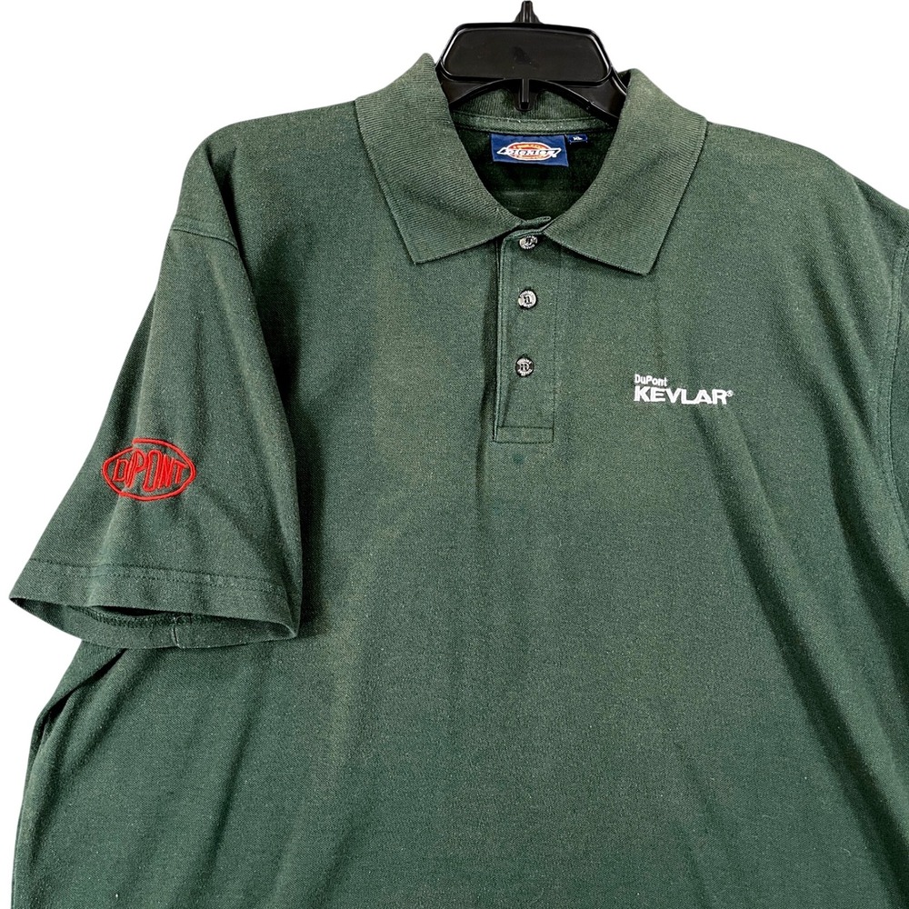 Vintage 90s Dickies x DuPont Kevlar Polo Shirt Mens‎ XL Green Workwear Utility